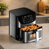Friteuse à air manuelle 8,5 L 1700 W à prix de gros avec panier unique antiadhésif et poignée froide au toucher pour une cuisine sécurisée