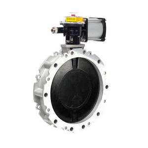 Vanne papillon pneumatique anti-poussière DN300 à bride simple/double pour broyeur à billes, plaque en fonte pour poudre de ciment pour centrale de mélange - Product Image 1