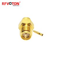 Conector RF Chapado en Oro SMA Hembra para Soldar, para Cable Coaxial Semirrígido/Semiflexible RG402 RG141 086