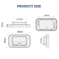 Interrupteur encastré de surface 12V avec double port USB, chargeur USB pour van, autocar, double prise type C PD 30W QC 3.0