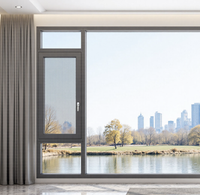 Fenêtre de balcon de villa en alliage d'aluminium à vue panoramique, insonorisée, double vitrage trempé, moustiquaire en aluminium, ouverture extérieure pour chambre et cuisine