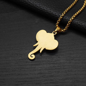 จี้รูปหัวช้างสไตล์ฮิปฮอป ชุบทอง 18k วัสดุสแตนเลส 316L สร้อยคอแฟชั่นสำห<span class=keywords><strong>ร</strong></span>ับผู้ชาย ขายส่ง - Product Image 4