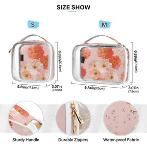 2-Pack Custom Ohia Lehua Print Women's Small Waterproof <b>Transparent</b> PVC Clear Cosmetic <b>Makeup</b> for Toiletry <b>Bag</b> Zipper - Product Image 3