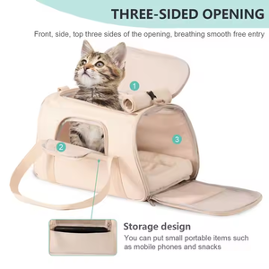 Оптовая продажа, прочная дышащая сумка для кошек, складная сумка для домашних животных, кошек, дорожная сумка-переноска для кошек - Product Image 5