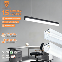 Profilé lumineux LED certifié CE, dimensions personnalisables, installation suspendue pour éclairage de plafond commercial moderne