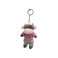 Porte-clés vache usine personnalisé bonne qualité boeuf en peluche bébé animal en peluche jouet en peluche un pendentif populaire cadeau ou souvenir pour enfants