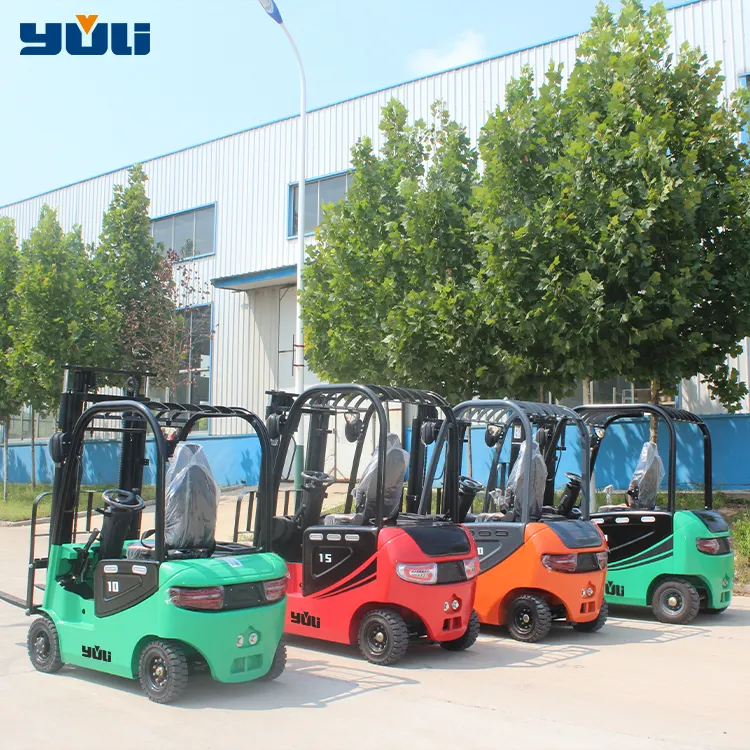 Yuli china factory 3 m hydraulic truck retractable portable 24 v 48 v lithium 1.5 ton 2 ton battery electric forklift
