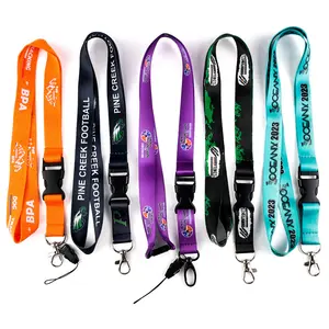 Designer sublimated printing blank neck id badge card holder anime woven satin nylon polyester custom lanyards with logo custom