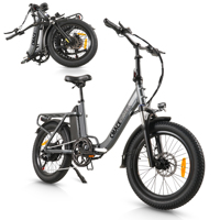 Vélo pliant CMACEWHEEL 20 pouces à pneus larges, moteur brushless 500W, batterie lithium 48V, 7 vitesses, suspension avant en alliage d'aluminium