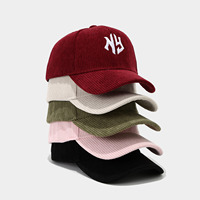 Gorras de Pana Bordadas de Color Sólido de Alta Calidad, Gorras de Béisbol Ajustables para Mujer, Estilo Casual para Primavera y Otoño