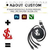 Cable de Carga Rápida Retráctil 6 en 1 de 100W de Marca, Cable de Datos USB de Carga Rápida, Cable de Carga USB Tipo C con Logotipo Personalizado