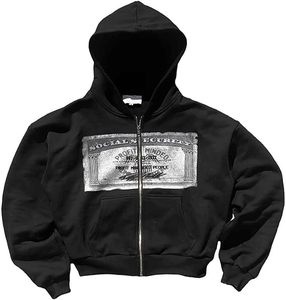 Top Quality Women's Zip up Hoodie Y2k Oversized Graphic Hoodies Grunge Jackets Streetwear Vintage 2000s <strong>Emo</strong> <strong>Clothes</strong> - Product Image 3