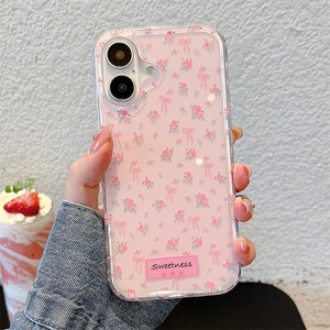 เคสโทรศัพท์สำหรับ iPhone 16 Pro Max ลายโบว์และลายดอกไม้เล็กๆ ป้องกันการกระแทก - Product Image 4