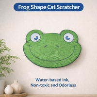 Grattoir pour chat en carton ondulé, forme de grenouille classique, mignon, écologique, durable, réversible, pour usage intérieur