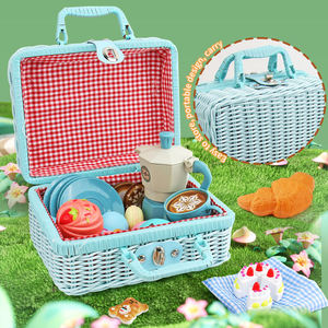 Ensemble de jeu de pique-nique 30 pièces avec cafetière, jouets de dessert, cadeau portable pour fête du thé des enfants - Product Image 6