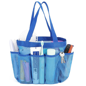 Multi-purpose <b>Shower</b> <b>Storage</b> Mesh Tote Bag with 2 Handles for Toiletry Bathroom Beach Travel Camping Essentials Organiser Bag - Product Image 2