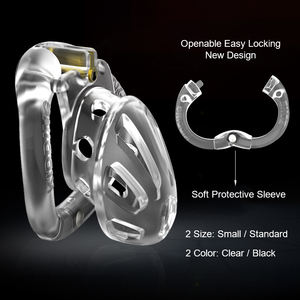 جهاز عفة ذكوري بلاستيكي قابل للفتح مع حلقة وفتحة تهوية، قفص للقضيب، ألعاب جنسية للرجال - Product Image 2