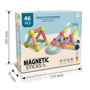 46 Piezas de Juguetes Magnéticos Educativos, Bloques de Construcción Magnéticos <span class=keywords><strong>3D</strong></span>, Juego de Fichas Magnéticas para Niños - Product Image 1