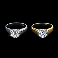 Bague en argent sterling 925 fin, certifiée GRA, 2 carats, couleur D, moissanite, bijoux pour homme, femme, couple, fiançailles, alliance de mariage