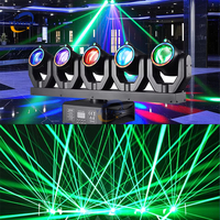 Projecteur laser professionnel à 5 têtes RGBW avec télécommande DMX - pour DJ, discothèque, bar, club, karaoké, mariage et événements en direct