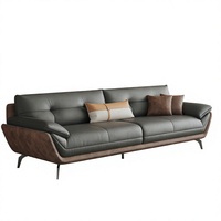 Ensemble de canapés de bureau modulaires inclinables en cuir de style italien moderne en bois KMJ pour salon et hôtel