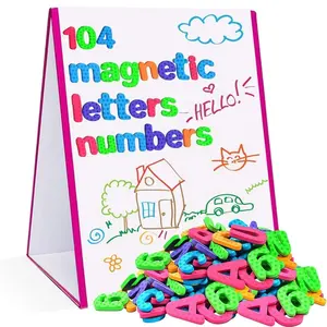 Letras magnéticas de gran tamaño para pizarra blanca, imanes para nevera, letras del alfabeto, 104 unidades