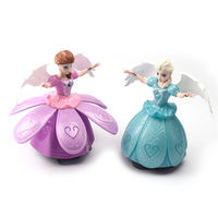 Jouet de princesse fée dansante électrique avec musique et lumières LED, figurine rotative interactive, robot lumineux pour enfants
