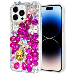 Luxury 3D Handmade Clear Flower and <b>Cute</b> <b>Bear</b> Diamond Phone Case for iPhone 17 Pro Max -Handmade Rhinestone for Girls Women - Product Image 3