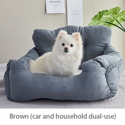 Eco-Friendly Durable Portable Dog Sofa Bed <b>Car</b> <b>Seat</b> Carrier with Pet <b>Seat</b> Belt Cotton & Polyester <b>Waterproof</b> <b>for</b> Dogs Cats Solid - Product Image 2