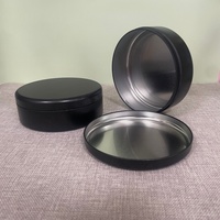Boîte à gâteau en étain ronde noire et blanche de 135 mm de diamètre x 50 mm de hauteur avec couvercle à couronne pour pain, biscuits, bonbons, chocolat