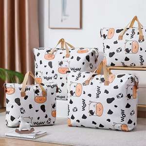 Bolsa organizadora de ropa con estampado de vaca, bolsa rectangular de gran capacidad para almacenamiento de edredones, para uso en el dormitorio - Product Image 2
