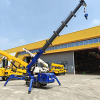 Mini-grue araignée portative de 3 tonnes à chenilles, flèche longue, rotation à 360°, hauteur de levage de 10 m, ventouse à double moteur pour verre