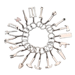 Hot Cool Keychains Car Bag KeyRing Combination <strong>Tool</strong> Portable Mini Utility Pocket Clasp Ruler Hammer Wrench KeyRing - Product Image 1