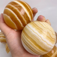 Vente en gros Cristal naturel de guérison Artisanat populaire Sphère de calcite jaune Boule de quartz pour la décoration de la maison