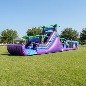 Inflable Tropical Paradise de 60 pies, Casa de Brinco Multicolor con Tobogán y Piscina, Gran Circuito de Obstáculos Inflable para Exteriores - Product Image 2