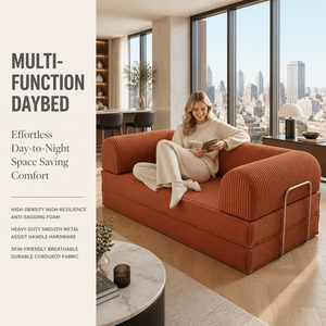 <span class=keywords><strong>Canapé</strong></span>-lit compact et pliable haute densité, double usage, deux-en-un, pour salon - Product Image 3