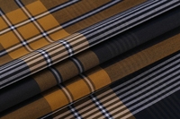 Tissu de chemise pour hommes prêt à expédier, en bambou, polyester et élasthanne, teint en fil, à rayures, style professionnel, infroissable