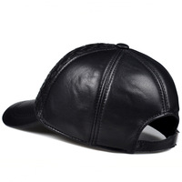 Casquette de baseball en cuir véritable souple pour homme, chapeau Docker en peau de mouton, casquette de golf, casquette de camionneur