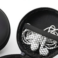 Étui pour écouteurs en EVA imperméable, pochette de rangement ronde avec fermeture éclair, antichoc, sac de transport portable pour écouteurs sans fil