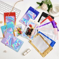Sacs en plastique à hologramme mylar avec Logo personnalisé, emballage transparent en aluminium pour bijoux et aliments