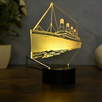 Lampe de nuit décorative 3D Lampe de nuit en acrylique pour la maison Chambre à coucher Fête Lampe de nuit en acrylique Cadeau pour enfants Expédition Éclairage intérieur intelligent
