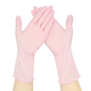 Guantes de Nitrilo Largos con Puño, Impermeables, Resistentes al Aceite, Rosados, 4 mil, Desechables, 12 Pulgadas, Sin Polvo, para Procesamiento de Alimentos - Product Image 1