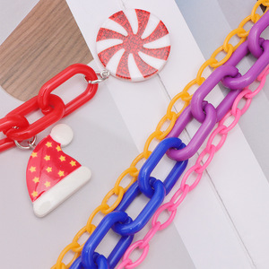 Chaîne de taille en acrylique colorée avec pendentif chapeau de Noël et bonbon pour fête, accessoire de mode unisexe - Product Image 4