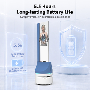 Robot publicitaire mobile à écran OLED transparent de 30 pouces avec détection automatique pour équipement publicitaire électronique mobile - Product Image 5