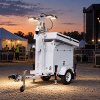 Tour d'éclairage solaire avec batterie de 8,04 kWh, 4x100W LED, panneau solaire de 1470W pour l'éclairage des chantiers de construction, des routes et des sites miniers