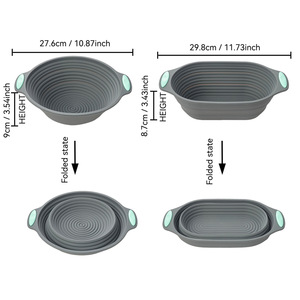 Vente en gros Plateau anti-pain pliable en silicone de qualité alimentaire Rangement facile et Fermentation efficace Outil de cuisson et de pâtisserie - Product Image 4