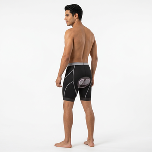 SPRINT SPORTSMen's <b>Cycling</b> <b>Shorts</b> Black <b>Padded</b> Seat Fitted Moisture-Wicking Spandex Nylon Brief Length Adult - Product Image 3