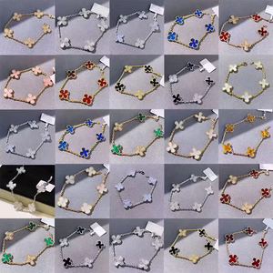 Chất Lượng Cao S925 Sterling Silver Bạc Thời Trang Của Phụ Nữ Cao cấp Đồ Trang Sức CNC Laser Clover Vòng Đeo Tay Quyến Rũ May Mắn Clover Vòng Đeo Tay - Product Image 4