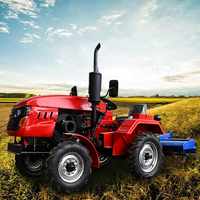 Tracteur Agricole Chinois 40 CV 4x4 Petite Machine Agricole Prix Mini Tracteur de Jardin avec Chargeur Frontal et Rétrocaveuse à Vendre