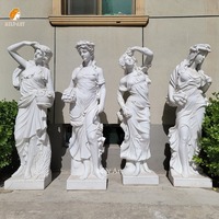 MILY Life Size White Marble Four Season Goddess Sculpture Statue for Outdoor Park Garden Decoration